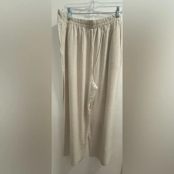 Blu Pepper/Perch Plus High Waist wide leg pleated linen pants - Picture 2 of 2